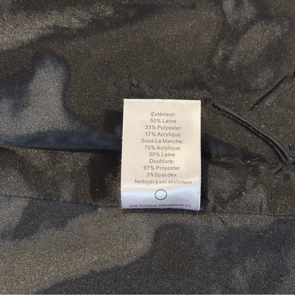 Line Blossom Wool Blend Jacket, Black Grey, Size Small, Classic Quiet Luxury - Picture 9 of 10